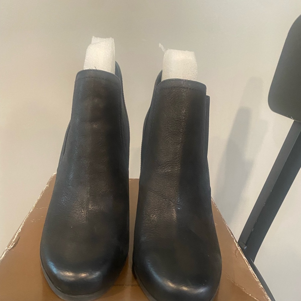 Audrey Brook leather wedge booties- new with box